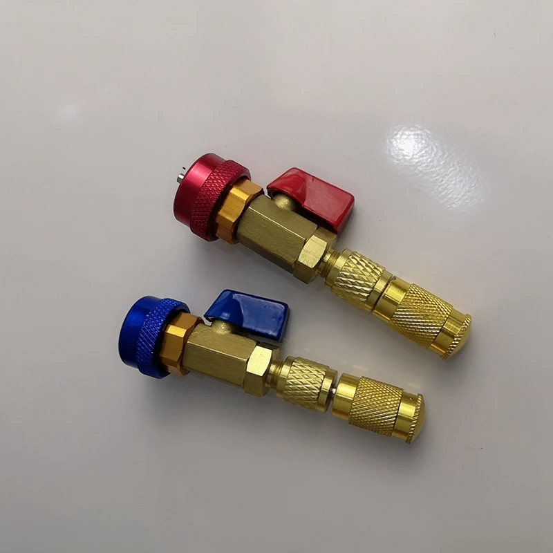 

2 Pcs Air Conditioning Spool R134A R12 Adjustable Quick Remover Installation Tool Built-in Ball Valve Quick Couplers