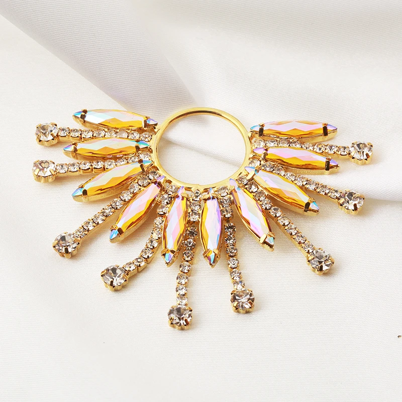 RESEN пришивные стразы цепочка Аппликации плоская задняя сторона круглый цветок