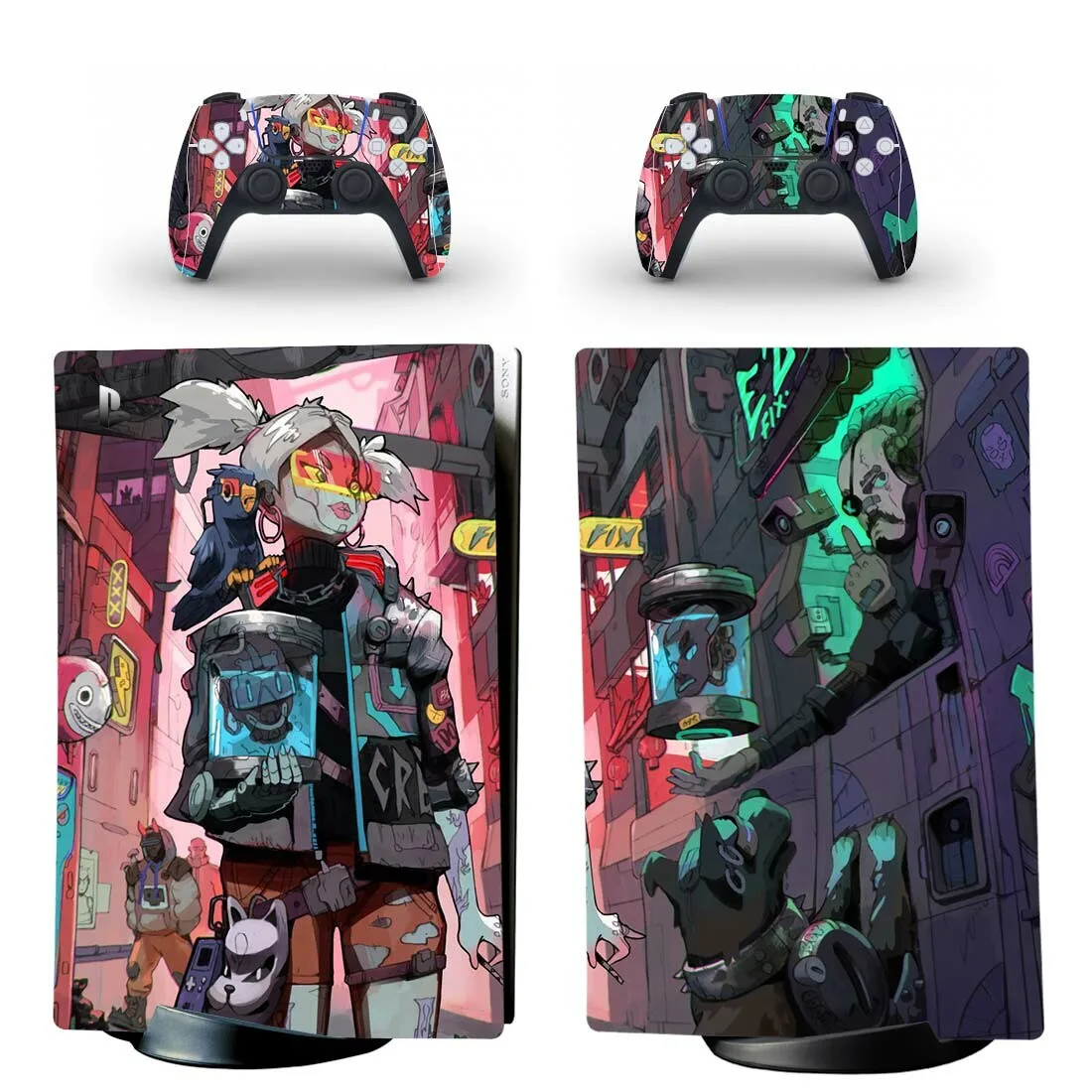 

Виниловая наклейка для консоли PlayStation 5, 2 контроллера