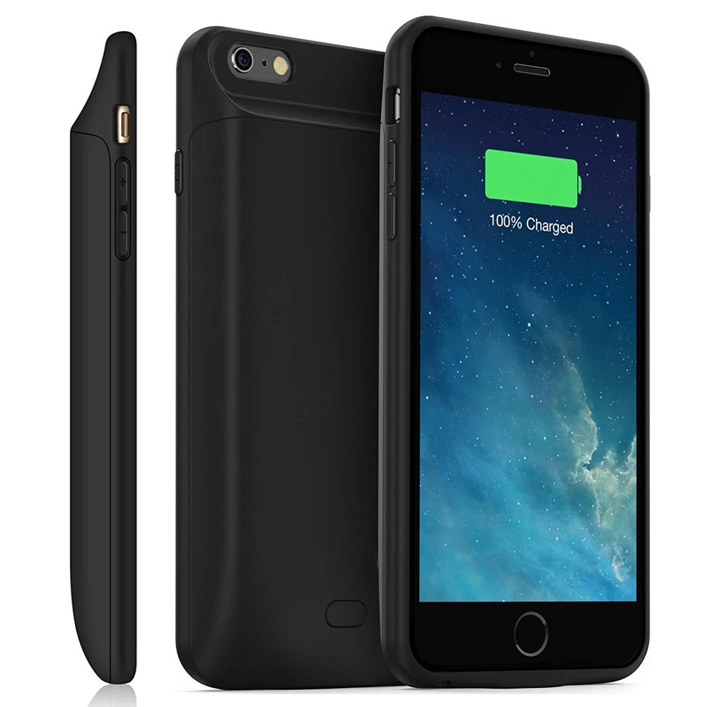 For 6Plus 6sp 5000 мАч, двойное использование, Магнитная задняя часть, ТПУ, бампер, блок питания, аккумулятор, зарядное устройство, чехол, крышка для iphone 6, 6 S, 7, 8 Plus, черный - Цвет: For 6Plus 6sp