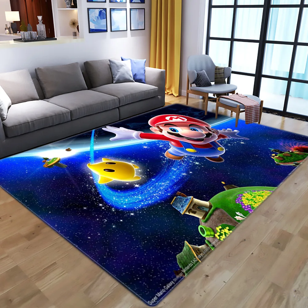 

Cartoon 3D Anime Super Mario pattern Carpets for Living Room Bedroom Large Area Carpet Kids play Floor Mat Child Game Area Rugs