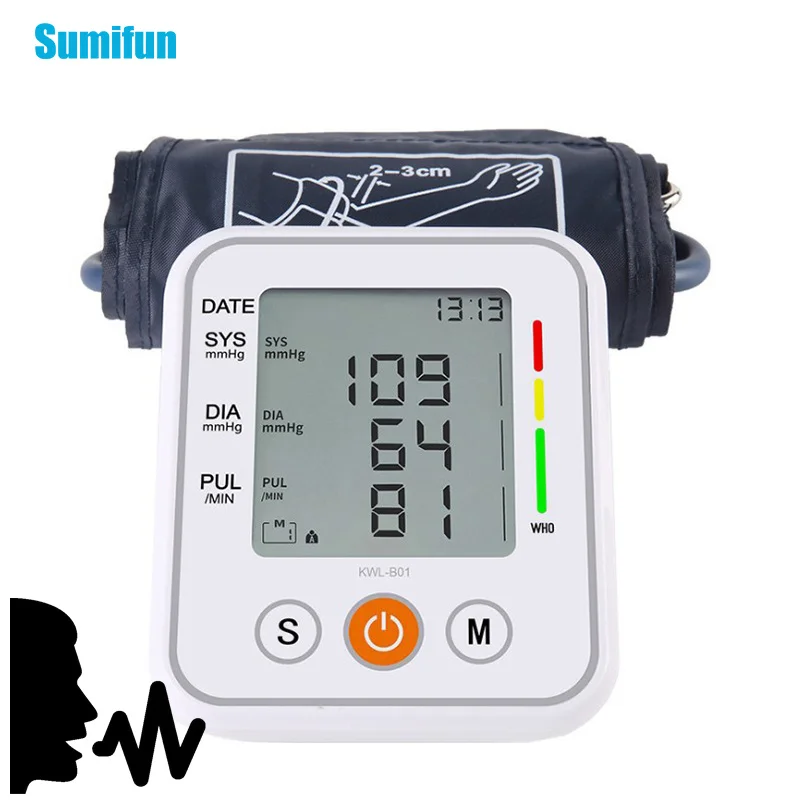 

Upper Arm Automatic Blood Pressure Monitor BP Sphygmomanometer LCD Display Intelligent Blood Pressure Meter Voice Broadcast