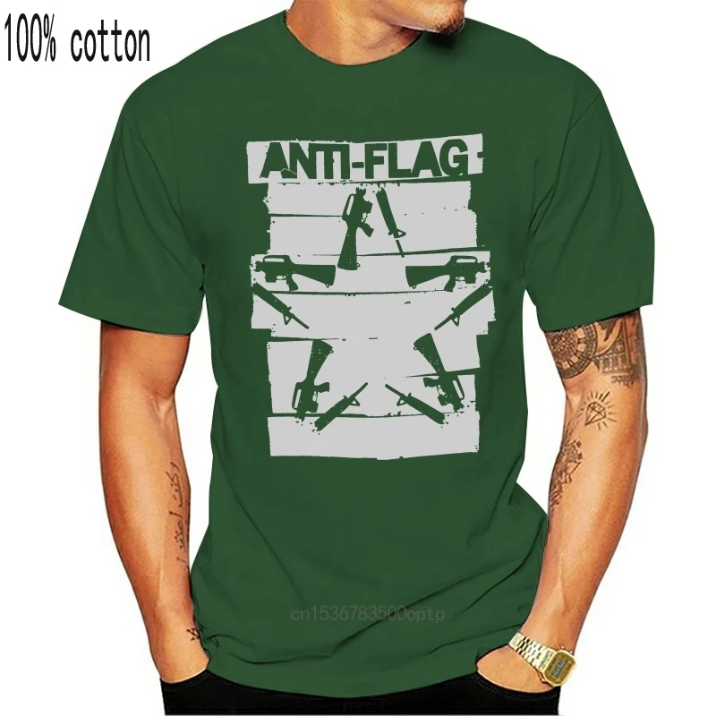 

Anti Flag Duct Tape Rifles Guns Star Mens Black Slim Fit T Shirt Justin Sane