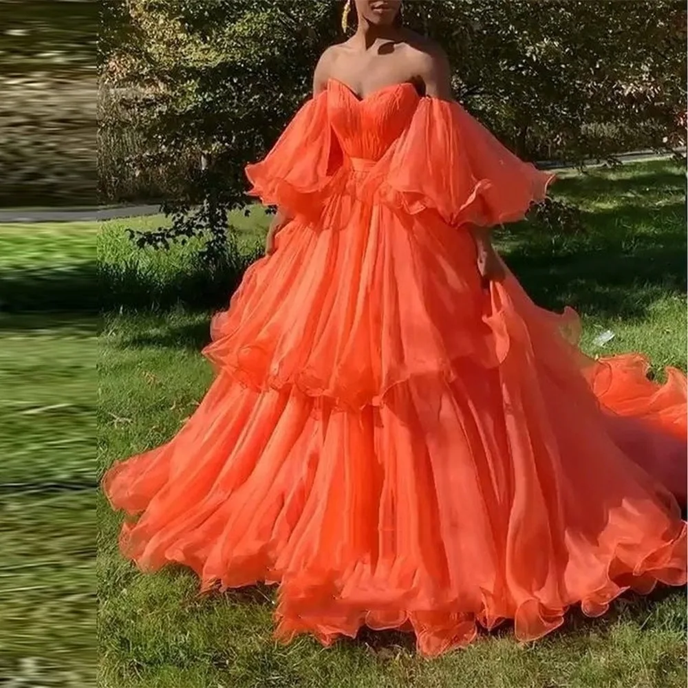 

Lugentolo Maxi Dress Women Sexy Strapless High Waist Big Swing Solid Long Flare Sleeve 2020 Autumn New Fashion Party Dress