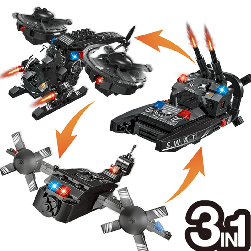 271 шт 3в1 специальный коммандос серии грузовик спецназ Солдат строительные блоки