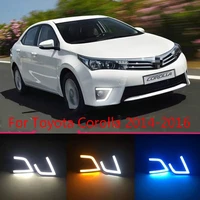 led daytime running light for toyota corolla 2014 2015 2016 car accessories waterproof abs 12v drl fog lamp decoration