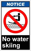 yueer aiyueb no water skiing notice metal tin sign retro vintage sign for home and bar wall decor 8x12 inches