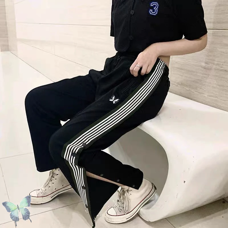 

AWGE Needles Pants Embroidered Butterfly Sweatpants Men Women Needles Trousers