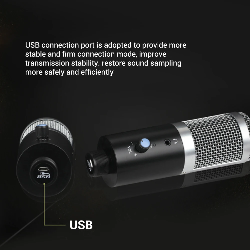 

Computer External Microphone with Bracket Laptop Microphone Holder Condenser Microphone SGA998