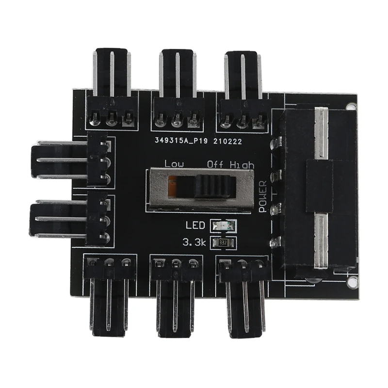 Многоходовой сплиттер кулер вентилятор охлаждения хаб ПК SATA 1 до 8 3 Pin 12V Мощность