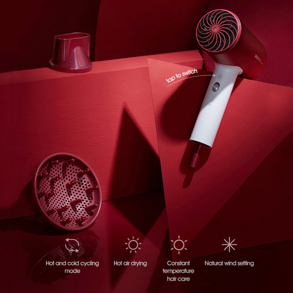 

H5 Negative Ion Hair Dryer 1800W Professional Blow Dryer Aluminum Alloy Powerful Electric Dryer Cold Hot Air Circulating