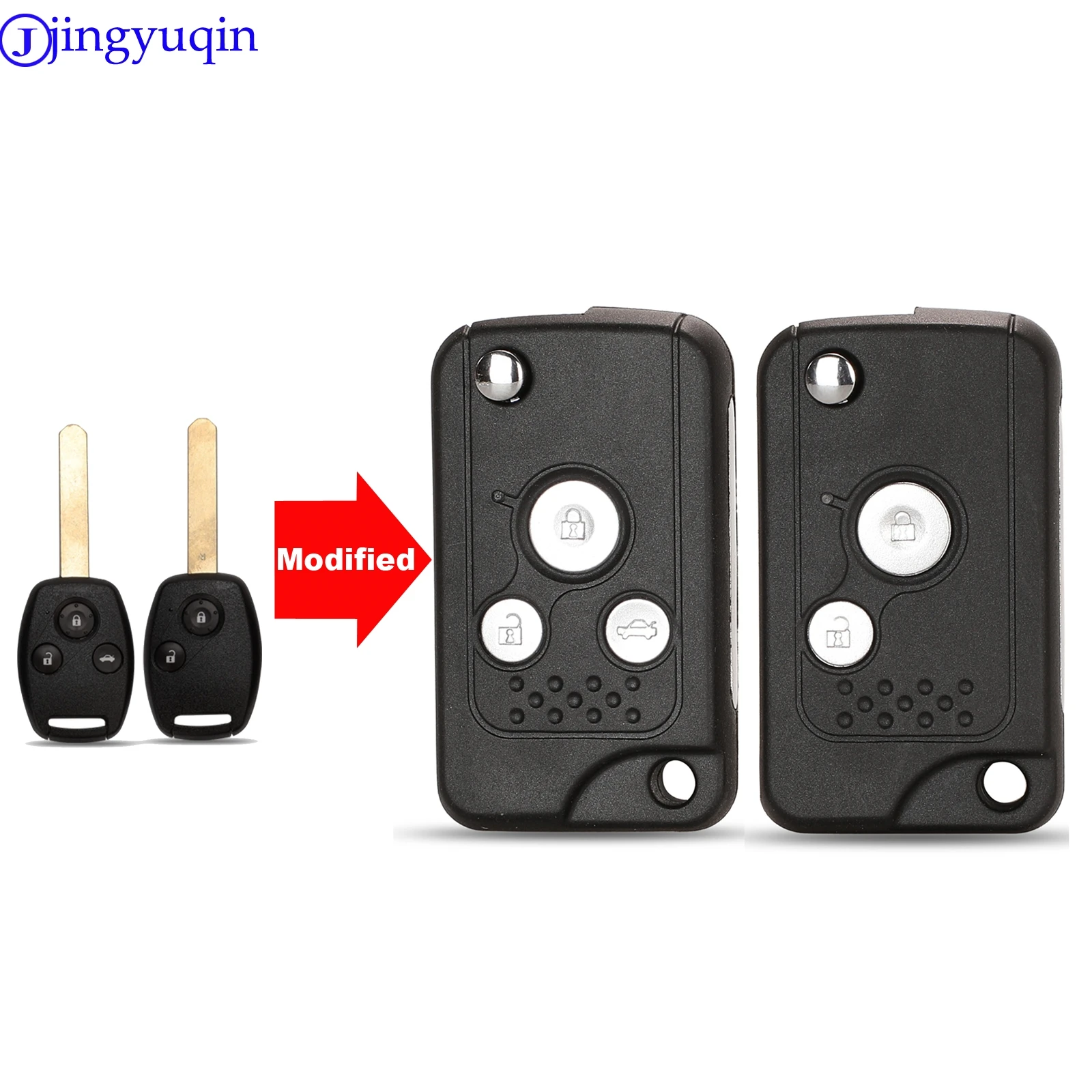 Чехол для ключей jingyuqin модифицированный 2/3 кнопки управления складной Honda Civic /