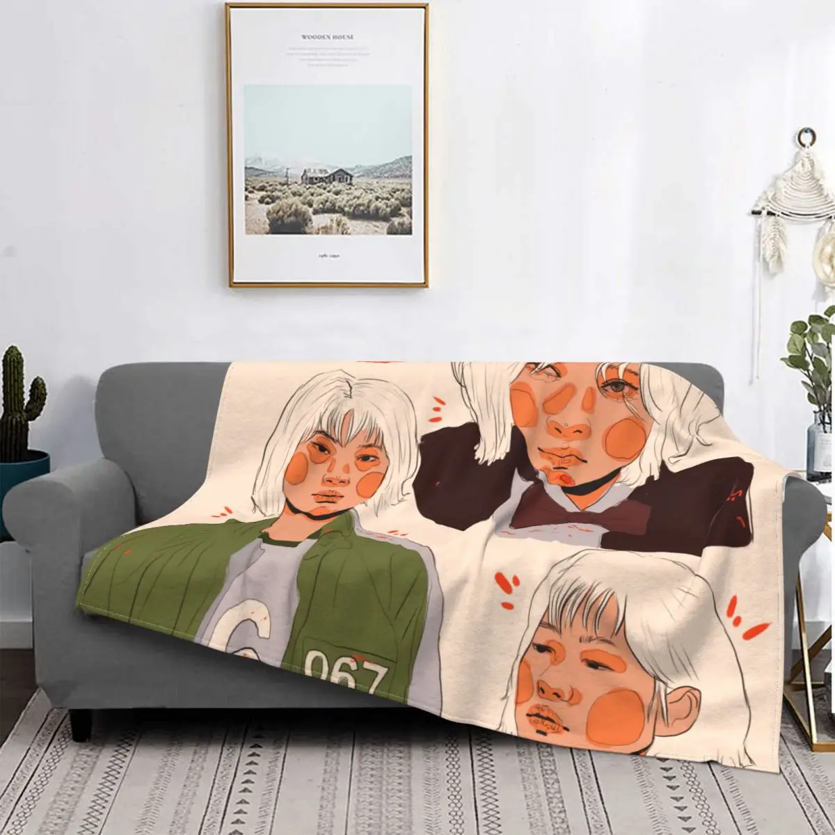 

Juego de calamar serie de TV de Six Suspense Kang Sae, mantas cálidas portátiles para ropa de cama de viaje