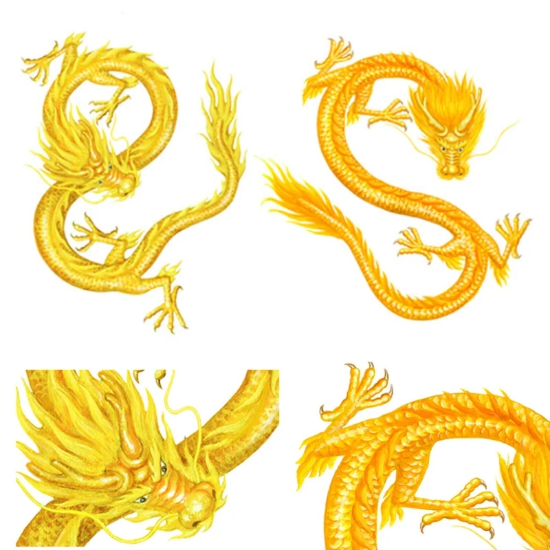 9 шт. яркие китайские пленки с золотым Драконом | Украшения и аксессуары