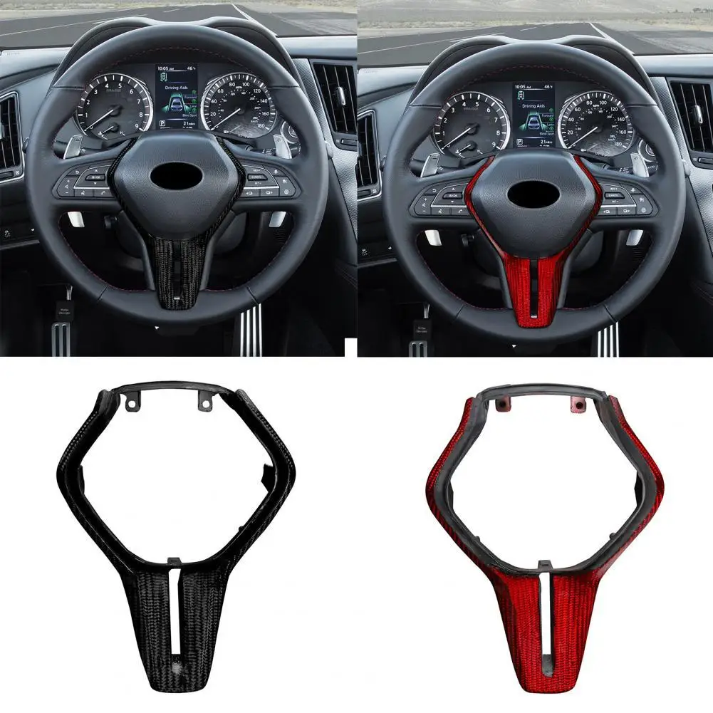 

80% Hot Sales!! Car Steering Wheel Bezel Replacement Carbon Fiber for Infiniti Q60/Q50 Left Right Drive