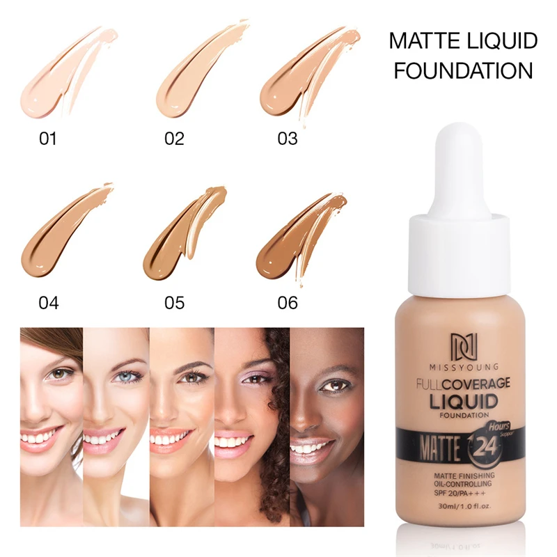 

Perfect Beauty New 30ml Foundation Soft Matte Long Wear Oil Control Concealer Liquid Foundation Cream Fashion Makeup