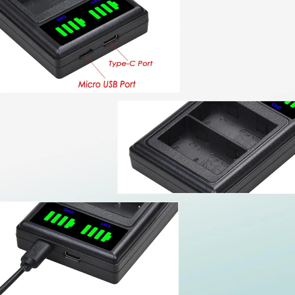 Batmax EN-EL3E EN-EL3 батарея EL3E + светодиодный двойной зарядное устройство с портом типа C