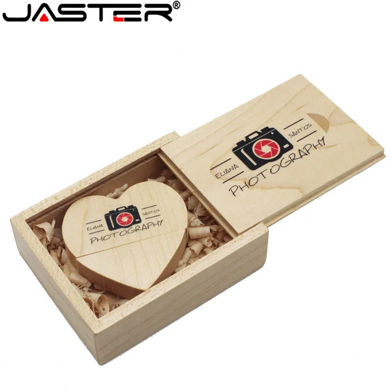 Usb флеш-накопитель JASTER в деревянном сердечке 4/8/16/32/64/128 ГБ | Компьютеры и офис
