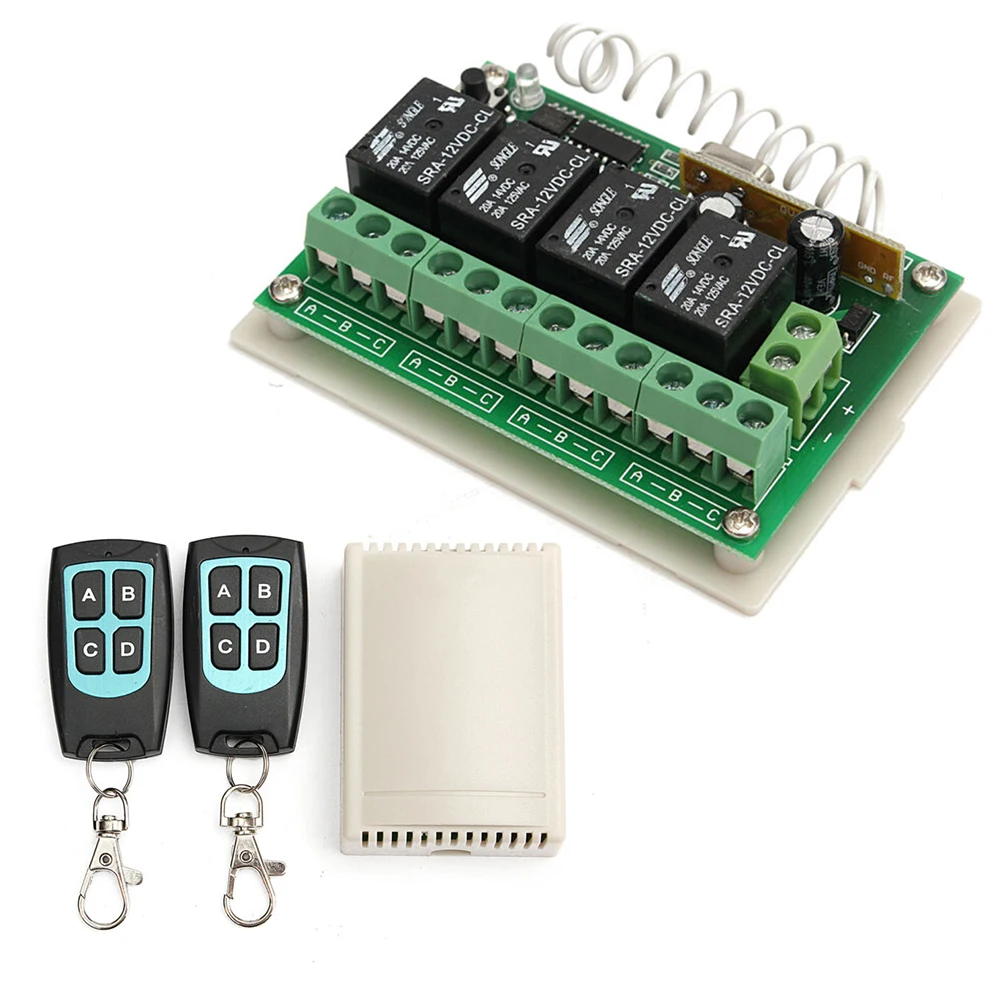 

DC 12V4CH Channel 200M Wireless Remote Control Relay Switch Receiver And Transceiver For Electric Door/Signal Transmission