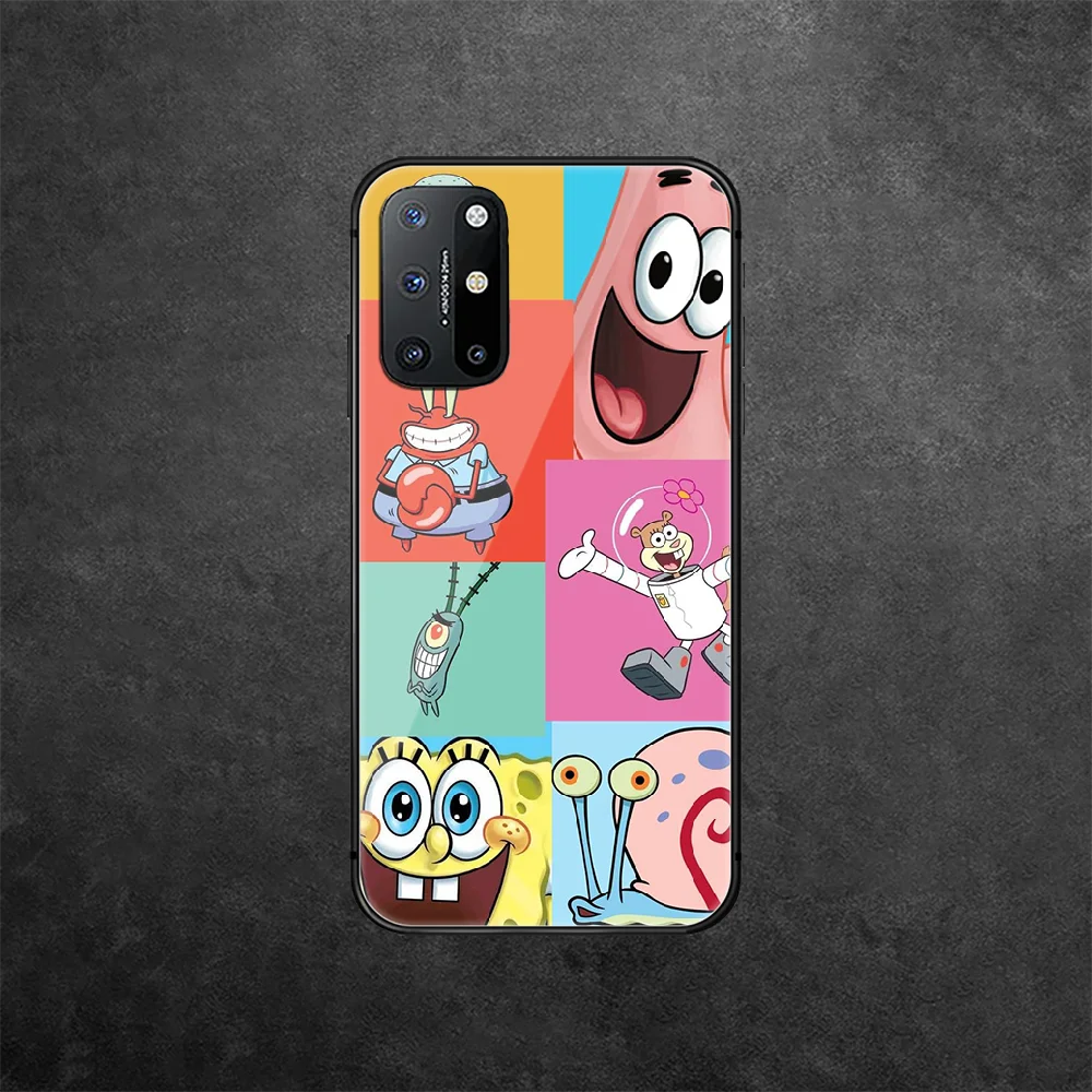 

SpongeBobs-SquarePants Tempered Glass Phone Case Cover For Oneplus Oppo Realme A53 Find X 2 3 5 6 7 8 9 T Pro Nord Gt Neo