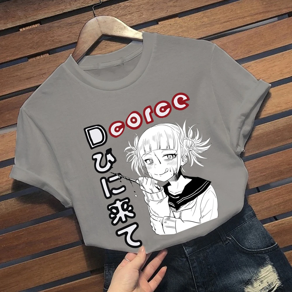 

My Hero Academia Unisex T-shirts Women Anime Cute Cool Girl Himiko Toga Printing Loose Short-sleeved T-shirt Female Student Top