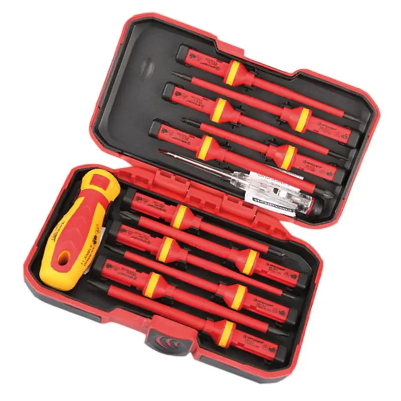 

13pcs 1000V Insulated Screwdrivers Set and Magnetic Slotted Pozidriv Torx Bits Electrician Tools Hand Tools