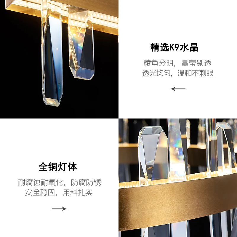

Postmodern light luxury crystal chandelier home living room dining room model room designer lamp