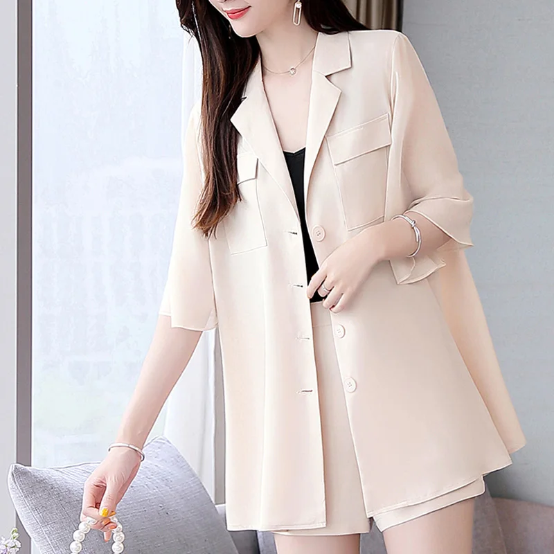 Женский комплект одежды из 2 предметов элегантный шифоновый топ с коротким