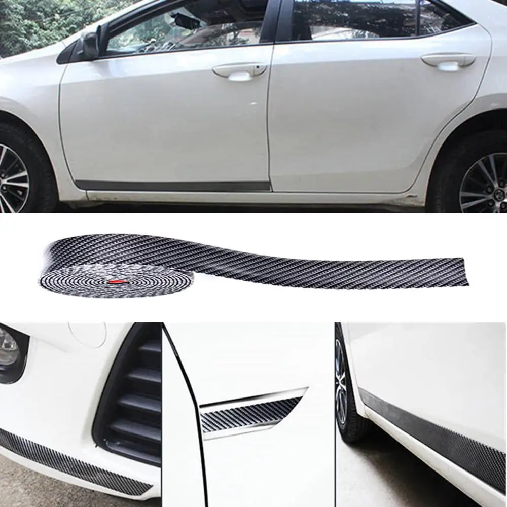 DIY Автомобильная Защита бампера двери подоконник края защита автомобиля наклейки анти столкновения полосы углеродного волокна авто резиновая отливка отделка полосы 1 м