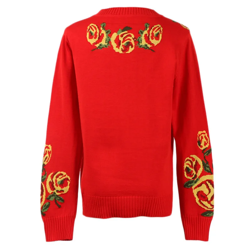 Pull femme 2019 новый модный винтажный с головой тигра жаккард цветами зимний