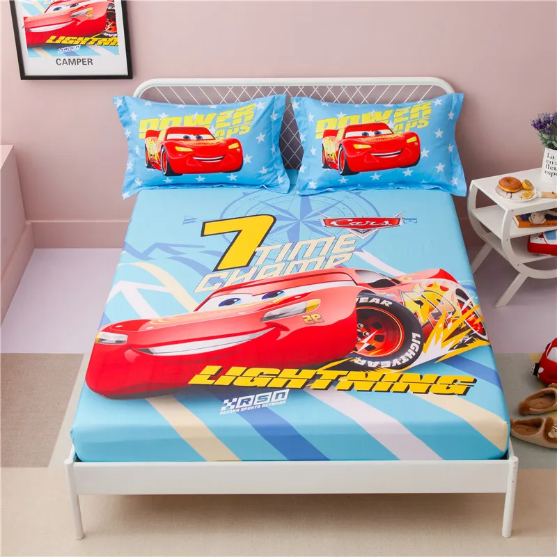 

Quality Disney Lightning McQueen 100% Cotton Bed Sheet Princess Sophia Children's Fitted Sheet Twin Queen Full King Bed Sheet