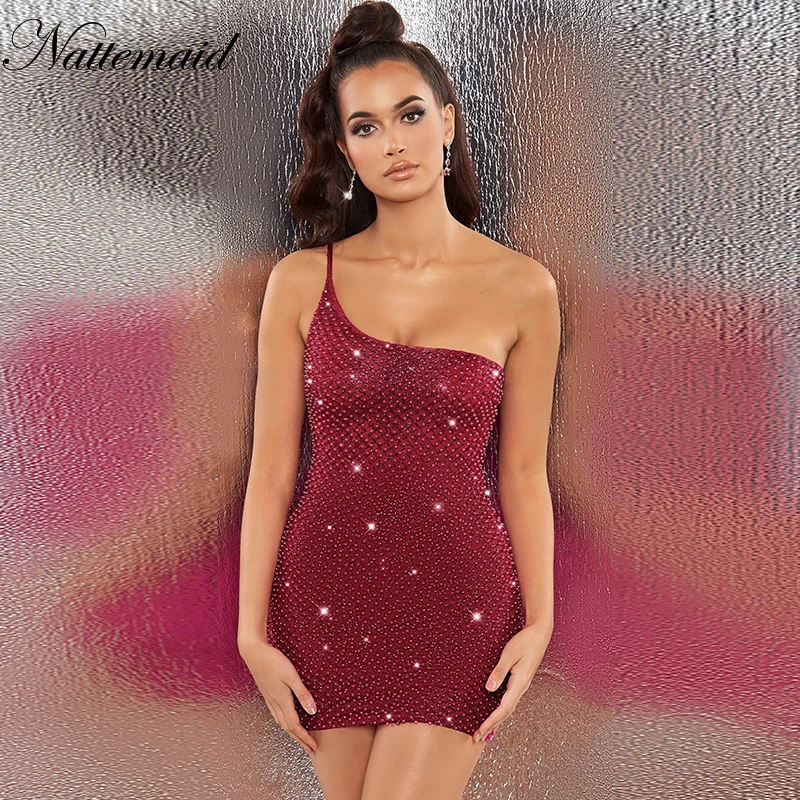 Женское вечернее мини платье с блестками асимметричное летнее облегающее на