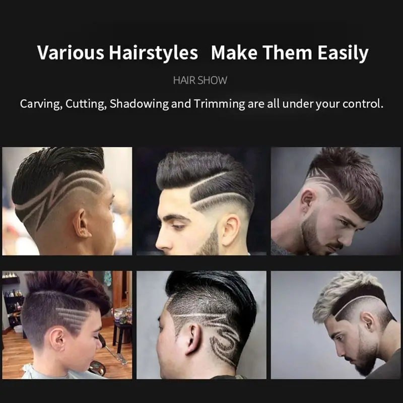 

Professional Barber Hair Clipper Rechargeable Electric T-Outliner Finish Cutting Machine Beard Trimmer Shaver Cordless Corded
