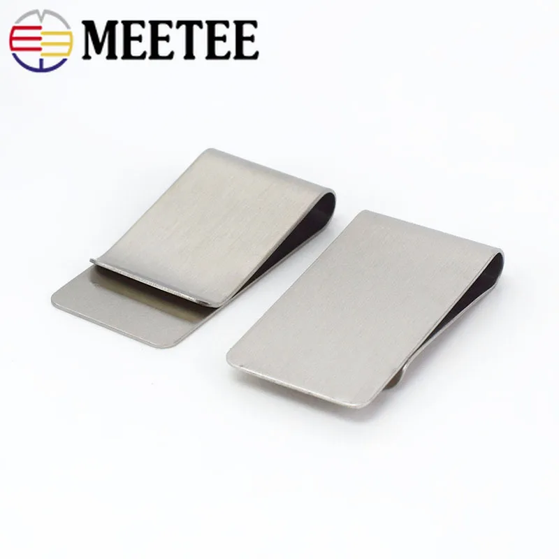 Металлический зажим для денег Meetee 2 шт. из нержавеющей стали кожаный ноутбука
