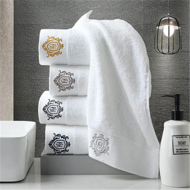 Пятизвездочное полотенце для лица отеля Платиновое атласное краевое плотное