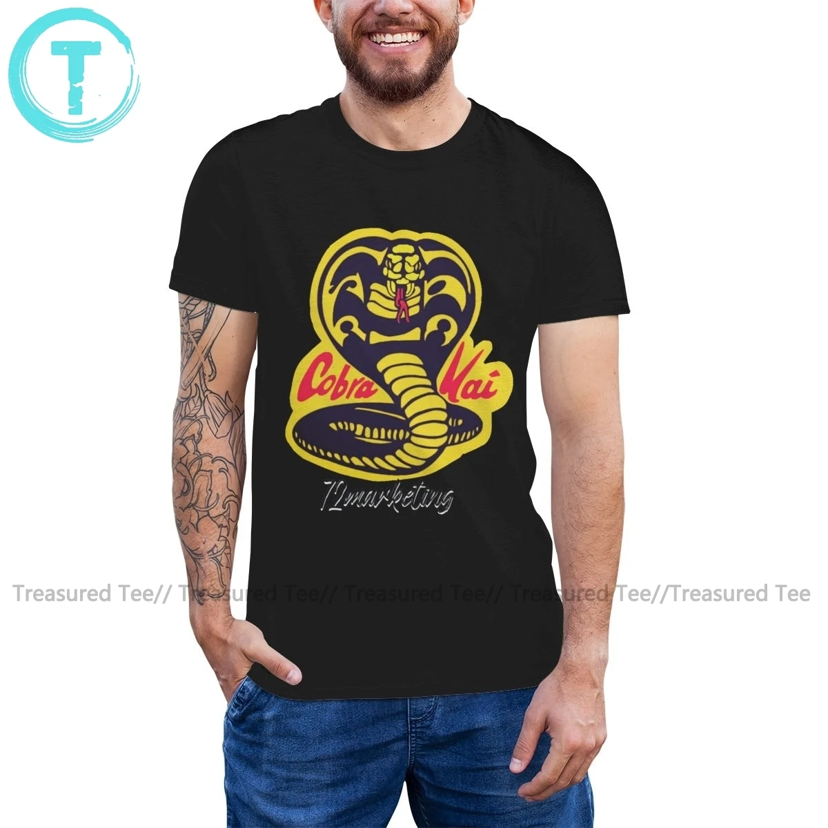 Футболка Cobra Kai футболка со змеиным принтом базовая с короткими рукавами большого