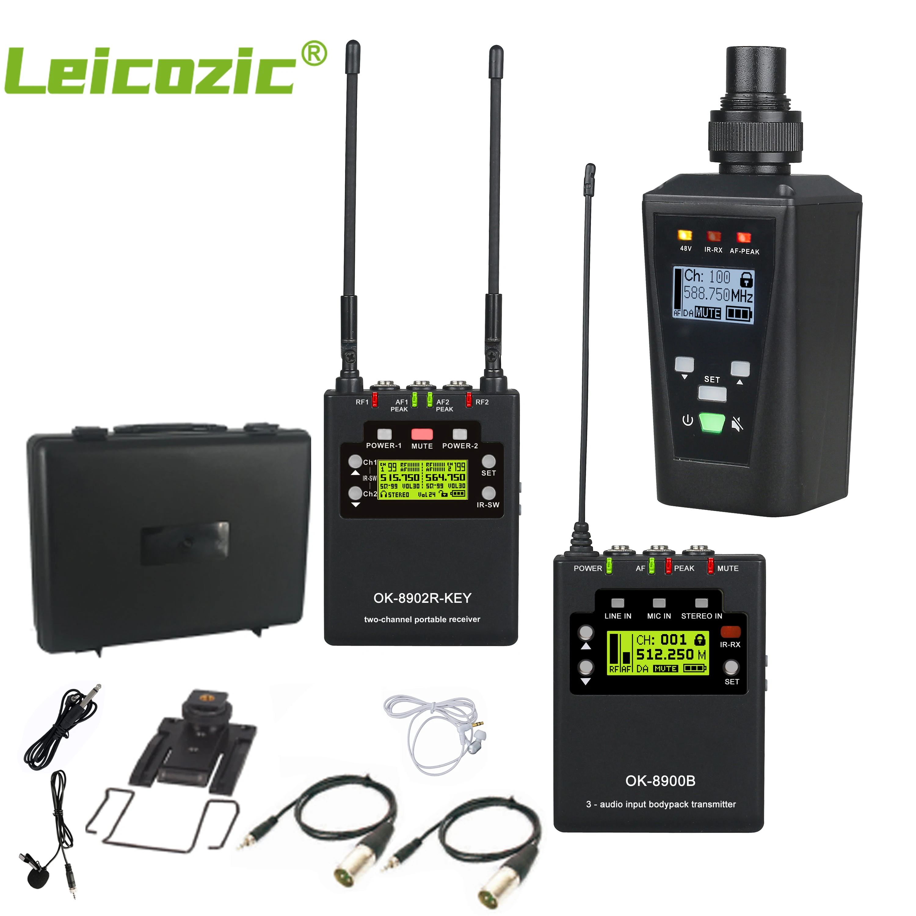 Leicozic Профессиональный Интервью Запись микрофон 2 канала UHF/PLL FM - Цена: 7 566,26 руб.