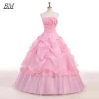 2021 high quality stock cheap sexy ball gown quinceanera dresses sequins beaded corset debutante sweet 16 prom party gowns bm699