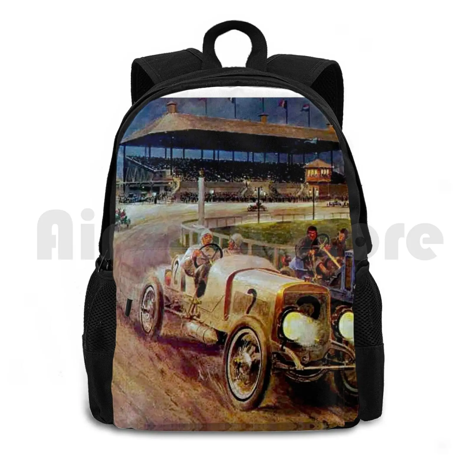 Винтажный рюкзак Astor Cup Grand Prix Auto Racing с принтом для улицы пеших прогулок верховой