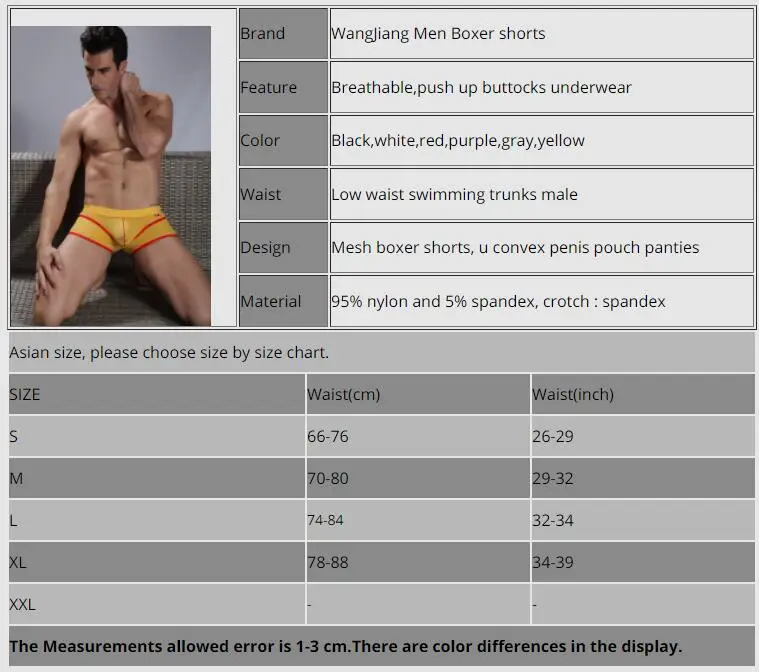 Бренд WJ мужские трусы боксеры сетчатые Дышащие Боксеры мужское нижнее белье Bxoers
