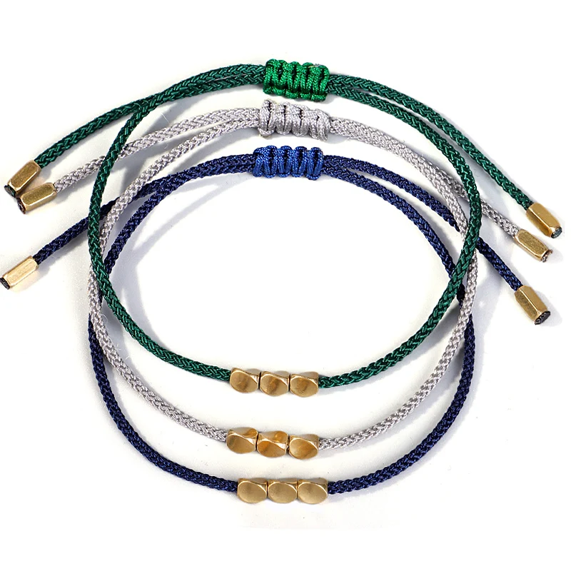 Тибетский буддийский креативный нестандартный медный браслет с бусинами на