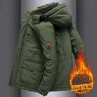 Куртка-бомбер мужская осенне-зимняя, ветрозащитная, с меховым воротником, с несколькими карманами, 6XL, теплая Вельветовая куртка, размера плюс