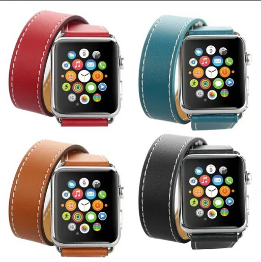Серия SE 6/5/4/3/2/1 натуральная кожаный ремешок для наручных часов Apple Watch Double Tour 38 42 мм