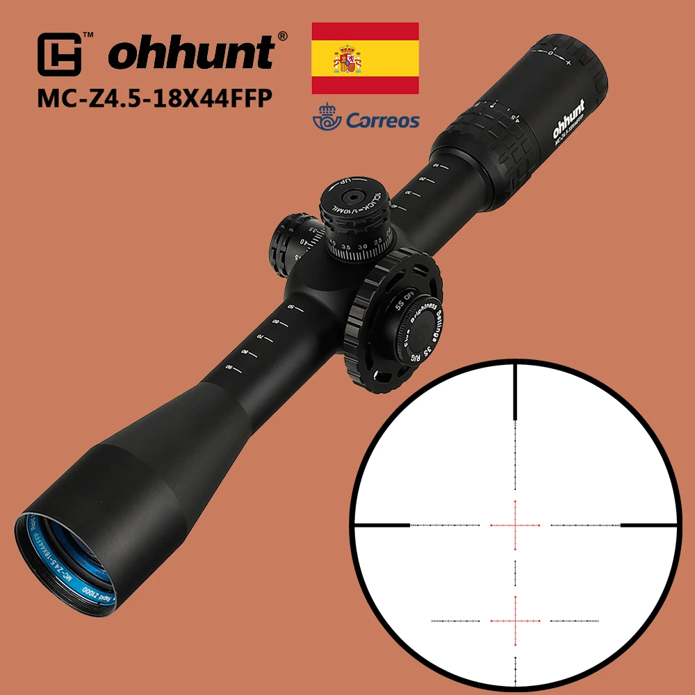 

ohhunt MC-Z 4.5-18X44 FFP Tactical Optics Sight First Focal Plane Riflescope Red Green Z1000 Glass Etched Reticle Rifle Scope