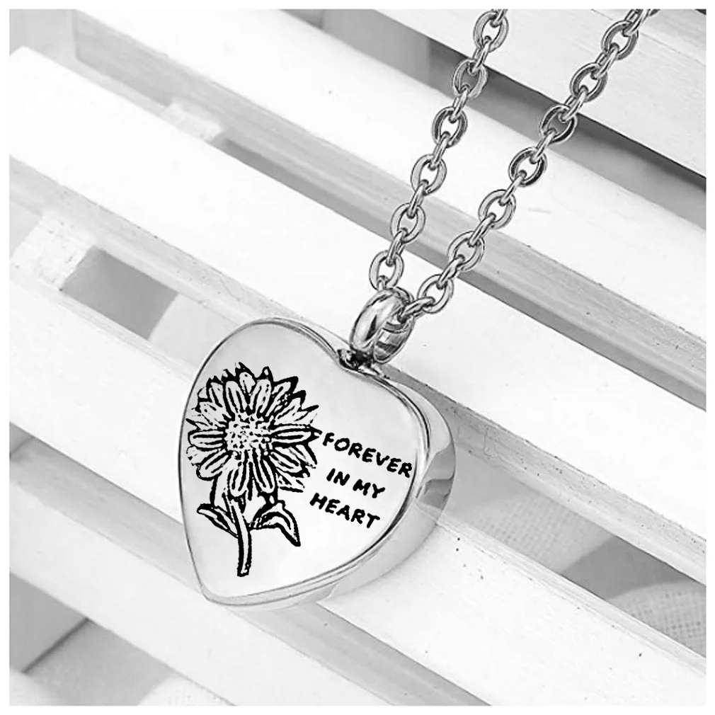 Cremation Jewelry for Ashes - Daisy Sunflower Pendant Necklace with Mini Keepsake Urn Memorial Ash | Украшения и аксессуары