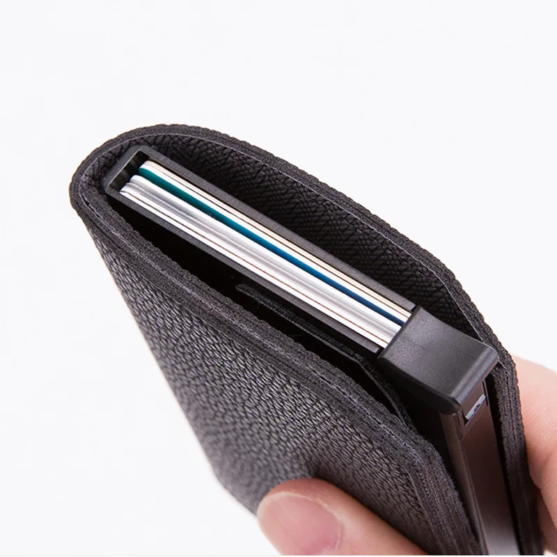 Противоугонный Чехол для карт из углеродного волокна RFID всплывающий клатч бумажник для смарт-карт Многофункциональный мужской унисекс держатель для карт 6 цветов