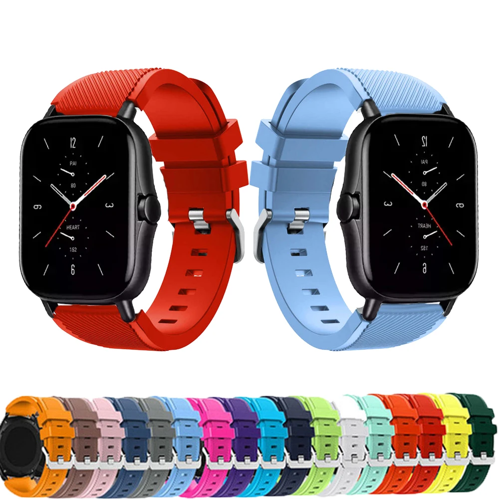 

Силиконовый ремешок для Huami Amazfit GTR 42/Bip U/S/GTS 2, 20 мм, аксессуары для быстрого запуска, Correa ремешок, умный Браслет