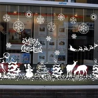 celebrate christmas wall stickers for store office home decoration white xmas festival theme wall mural art diy window decals