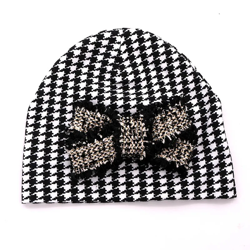 Шапка Вязаная Детская хлопковая с большим бантом для новорожденных | одежда и