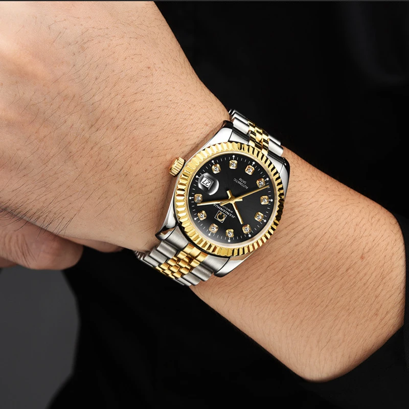 Carnival Brand Fashion Gold Automatic Watch Men Waterproof Sapphire Business Calendar Mechanical Wristwatch Relogio Masculino enlarge